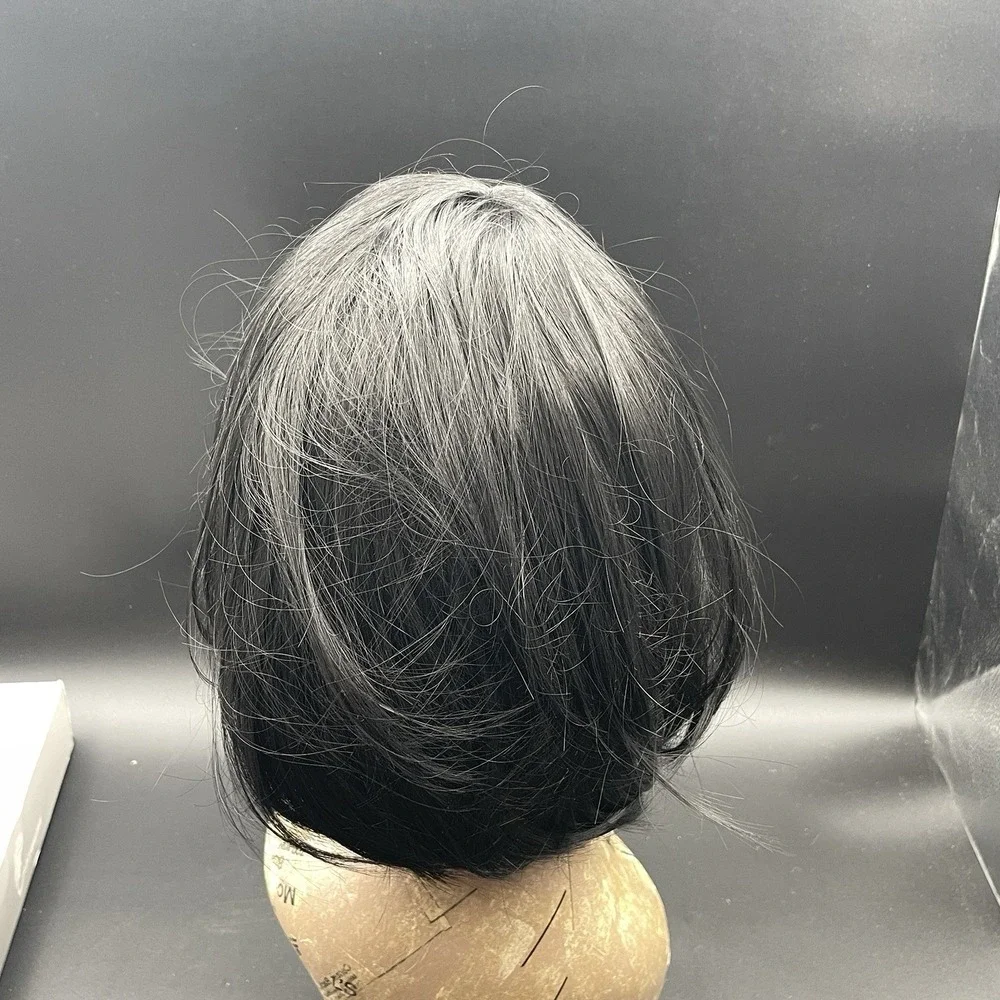 Grammy Wig Short Black Bob‎ Wig Layered Bangs Costume Cosplay Wig